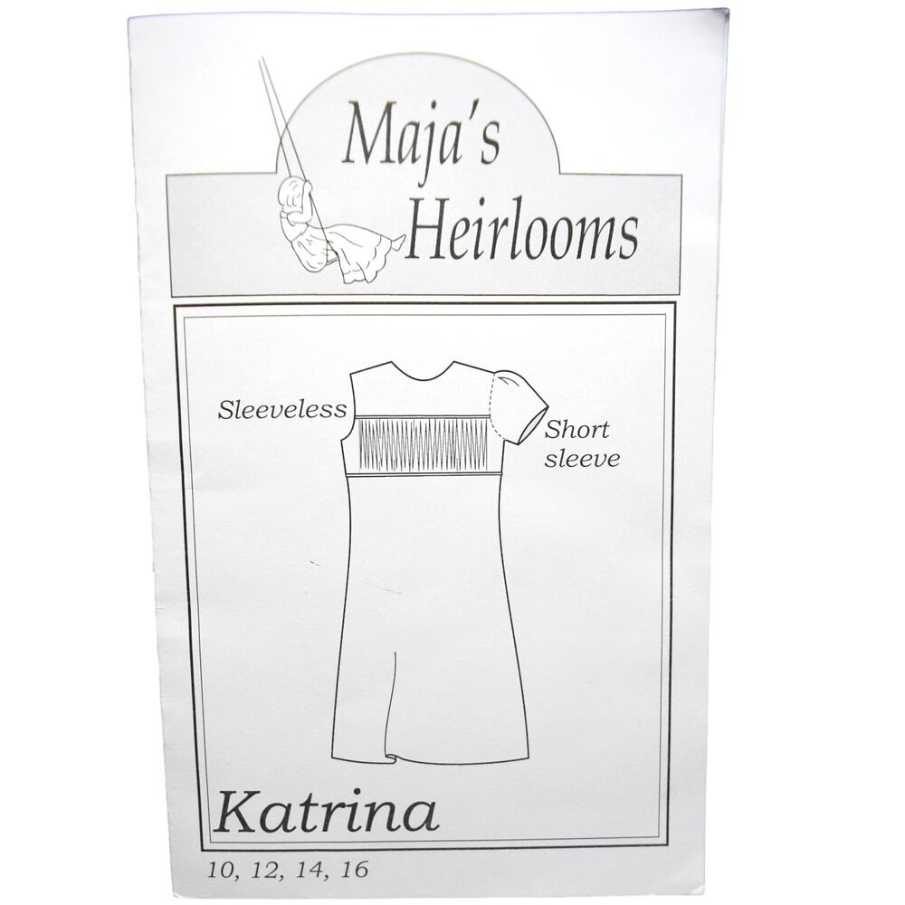 Maja's Heirlooms "Katrina" Sewing Instructions Sheets Sizes10, 12, 14, & 16